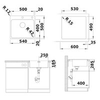 Blanco Solis 500-IF/A нержавеющая сталь матовая клапан автомат (526124) Image #2