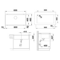 Blanco Subline 800-U Silgranit чёрный (526005) Image #2