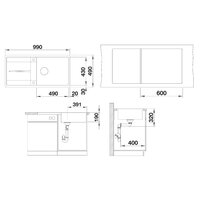 Blanco Metra XL 6 S-F Silgranit черный клапан автомат (525933) Image #2