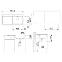 Blanco Zenar XL 6 S-F Silgranit антрацит правая (523902) Image #2