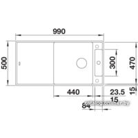 Blanco Axia III XL 6 S-F антрацит доска из стекла (523526) Image #4