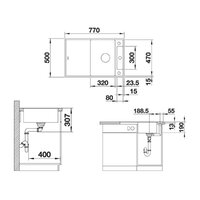 Blanco Axia III 45 S-F белый доска ясень (523196) Image #4