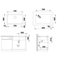 Blanco Subline 700-U Silgranit тёмная скала (523443) Image #2