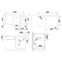 Blanco Axia III 6 S антрацит доска из стекла правая (523472) Image #2