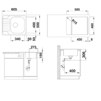 Blanco Dinas 45 S MINI нержавеющая сталь матовая клапан автомат (525123) Image #3