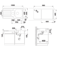 Blanco Dinas 6 S нержавеющая сталь матовая клапан автомат (523379) Image #3