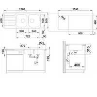 Blanco Dinas 8 S нержавеющая сталь матовая (523376) Image #3