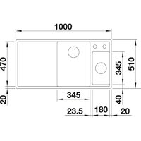Blanco Axia III 6 S доска стекло чаша слева, темная скала  [524654] Image #3
