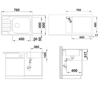 Blanco Dinas XL 6 S Compact нержавеющая сталь матовая клапан автомат (525120) Image #3