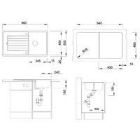 Blanco Zia 45 SL Silgranit антрацит (516748) Image #2