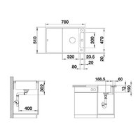 Blanco Axia III 45 S антрацит доска из стекла (523183) Image #4