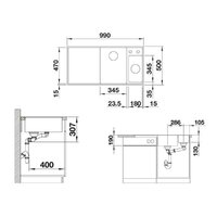 Blanco Axia III 6 S-F антрацит доска из стекла правая (523489) Image #7