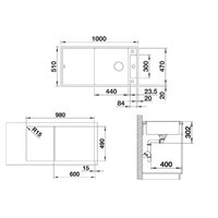 Blanco Axia III XL 6 S тёмная скала доска из стекла (523511) Image #5